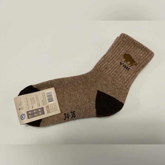 Yak wool blend thermal socks taupe brown 34-36 Mongolia - Picture 2 of 5